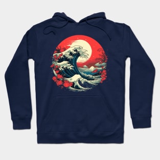 The Japanese Great Wave Sunset for Japan art lovers Hoodie